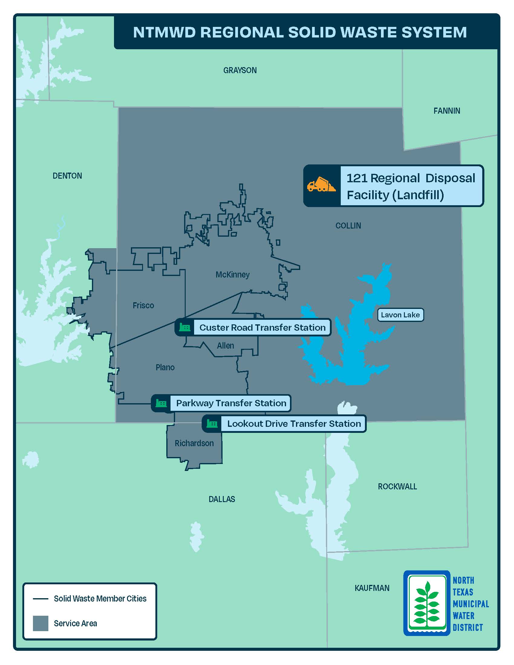 NTMWD Regional Solid Waste System Map